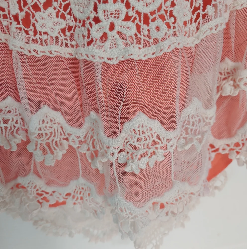 Jolt Crochet Tank Top from Buckle White/Cream and Coral Women's XS/S - Picture 6 of 7